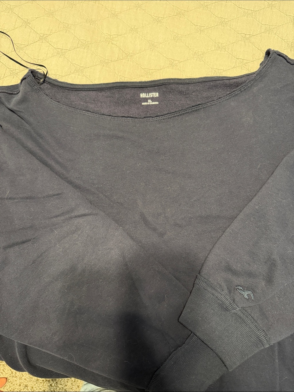 Hollister Navy off the shoulder Sweatshirt XL